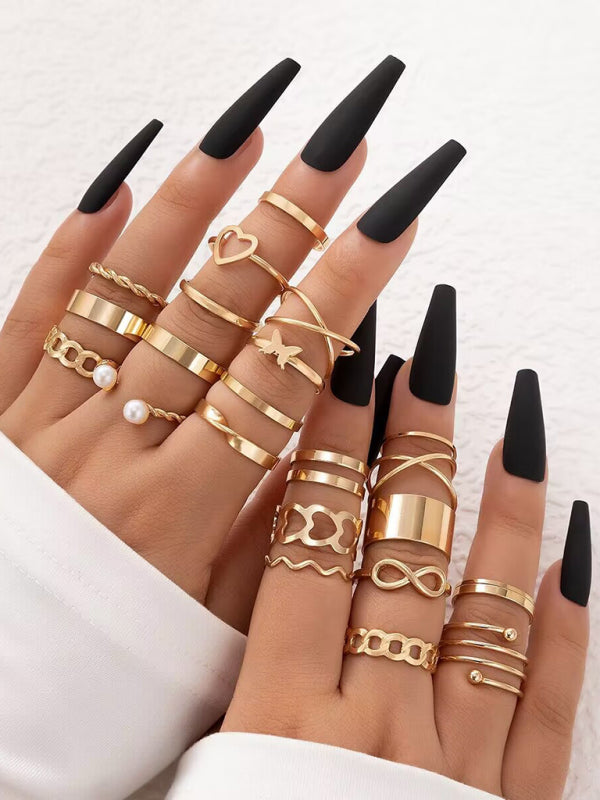 Womens Gold Plated Rings (22 Pack)