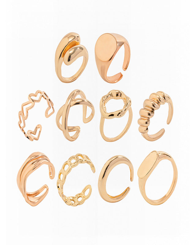 Womens Gold/Silver Rings (10 Pack)