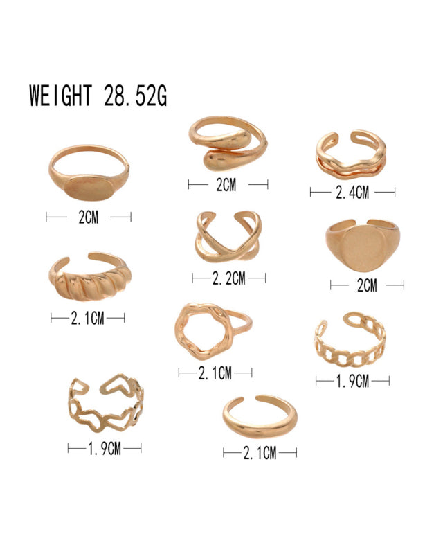 Womens Gold/Silver Rings (10 Pack)