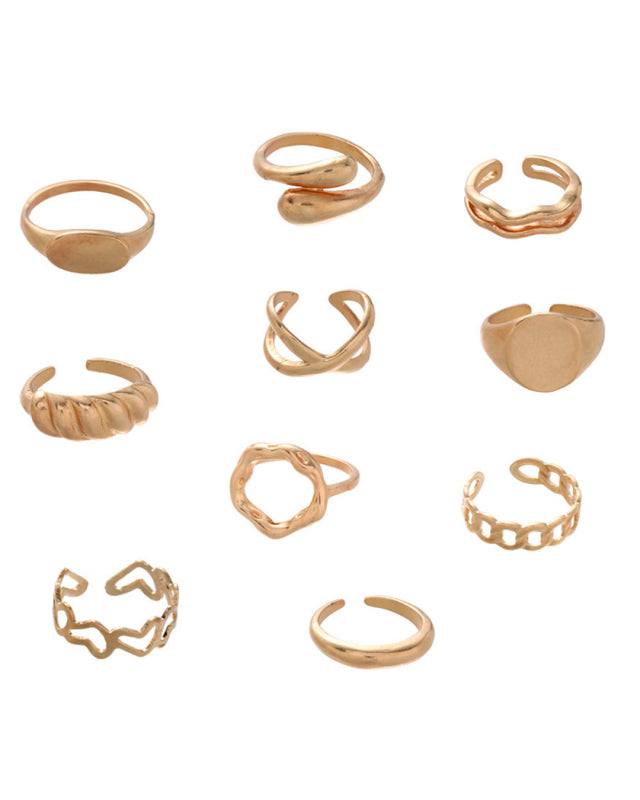 Womens Gold/Silver Rings (10 Pack)